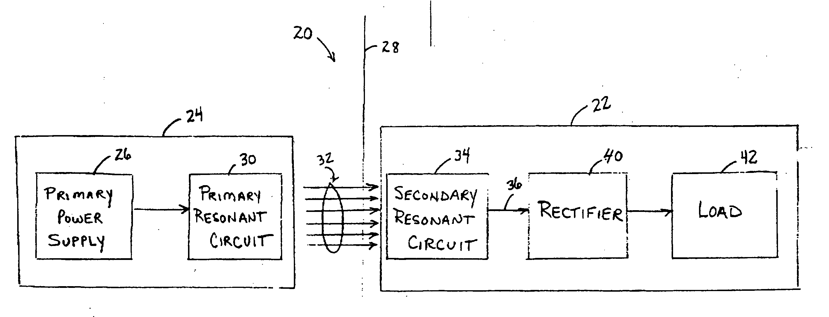 Low frequency transcutaneous energy transfer to implanted medical device