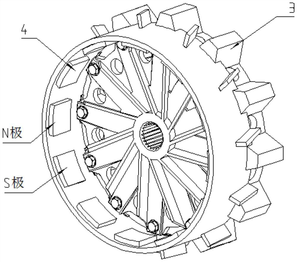 Self-excitation type retarded braking axle