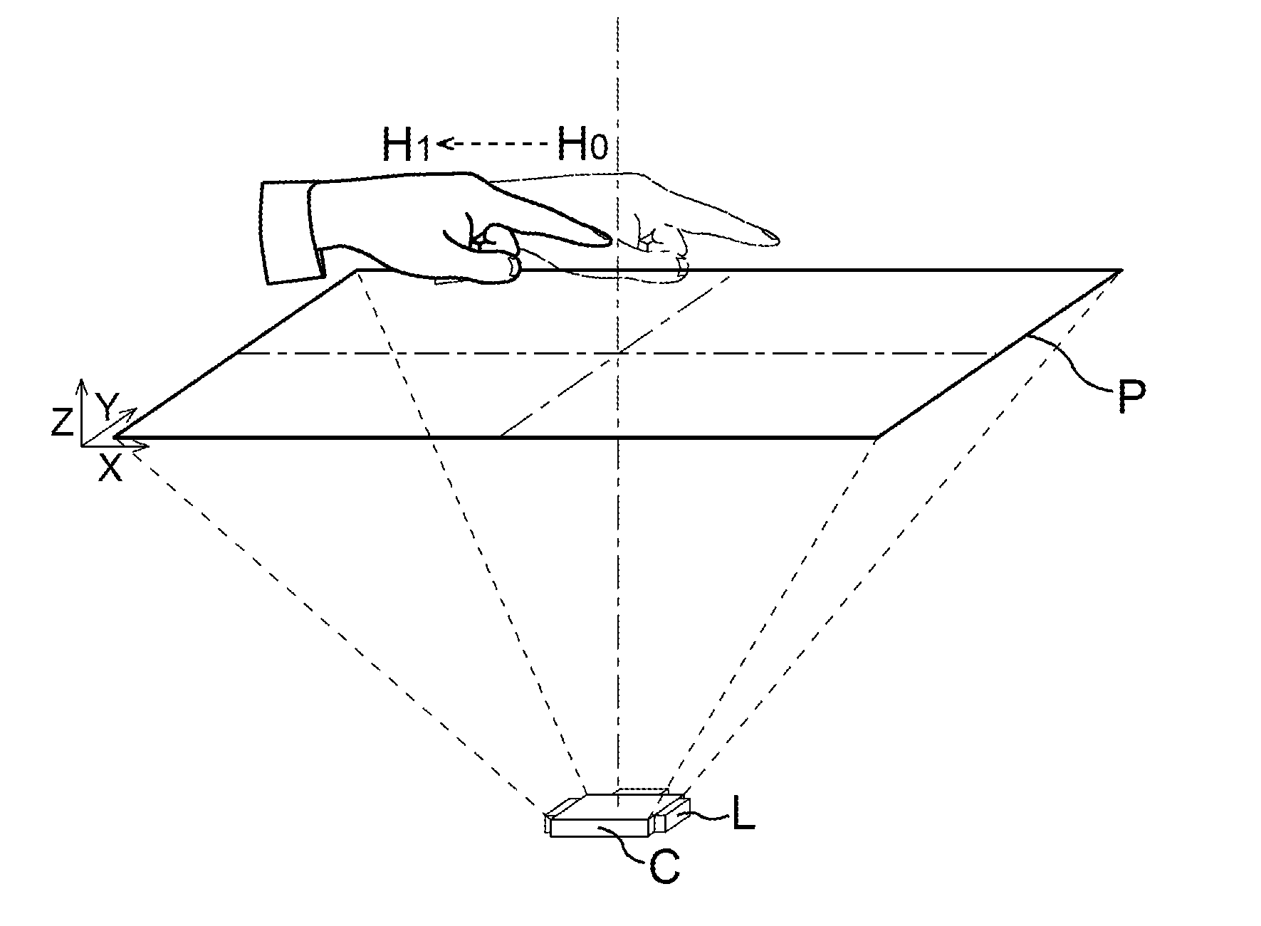 Method for detecting motion of input body and input device using same