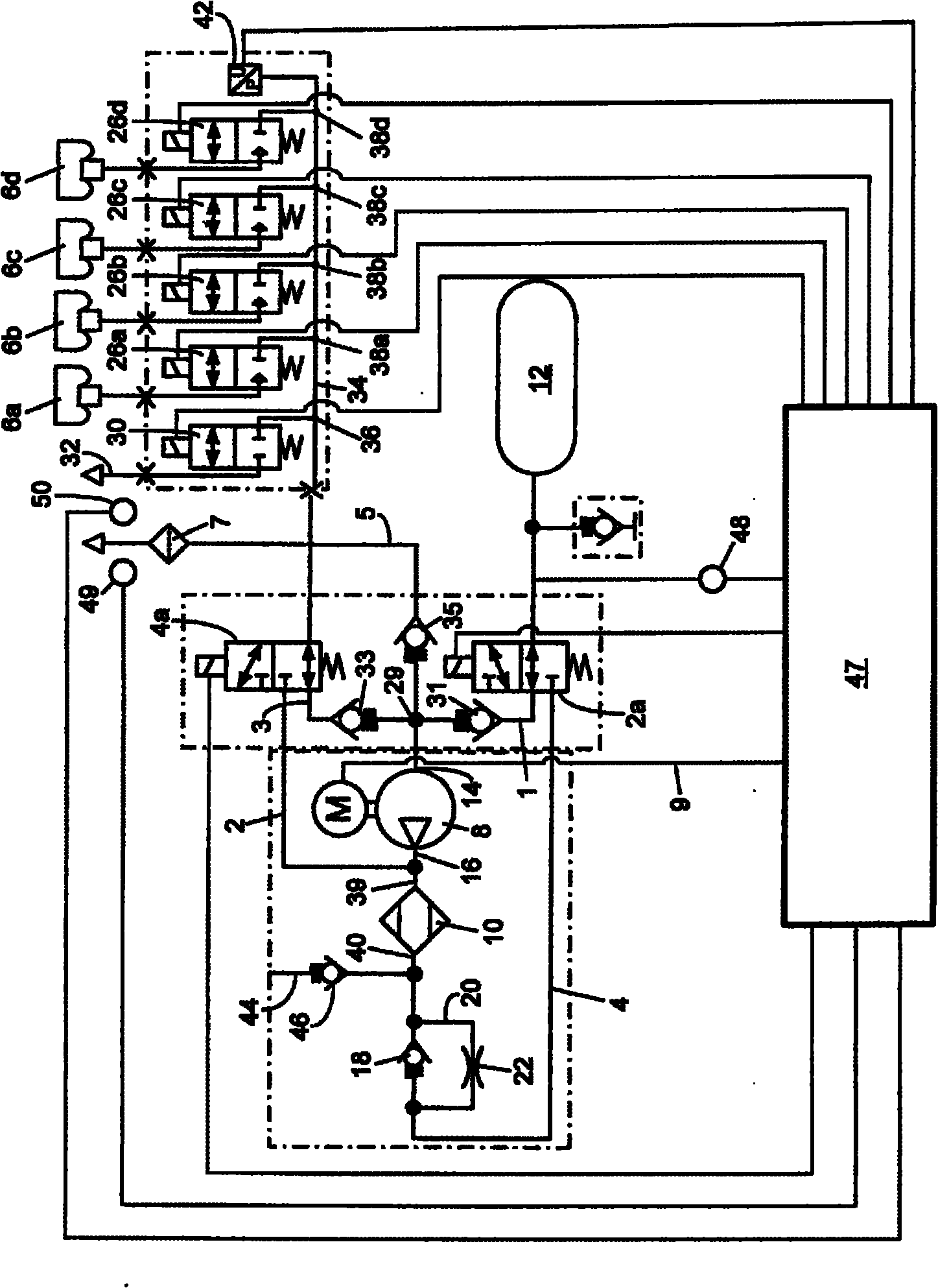 Method for controlling the regeneration cycles for an air dryer in a closed ride control system for vehicles