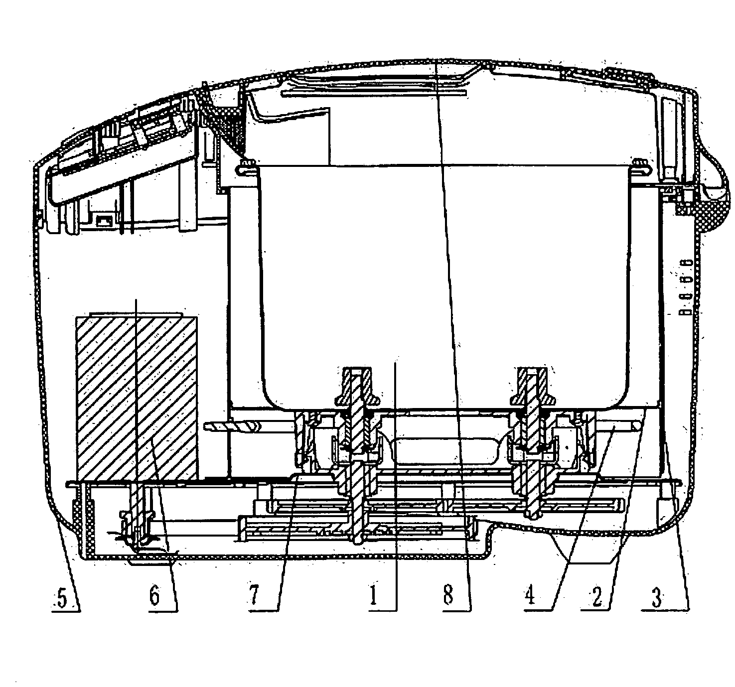 Breadmaker with a hidden heating tube