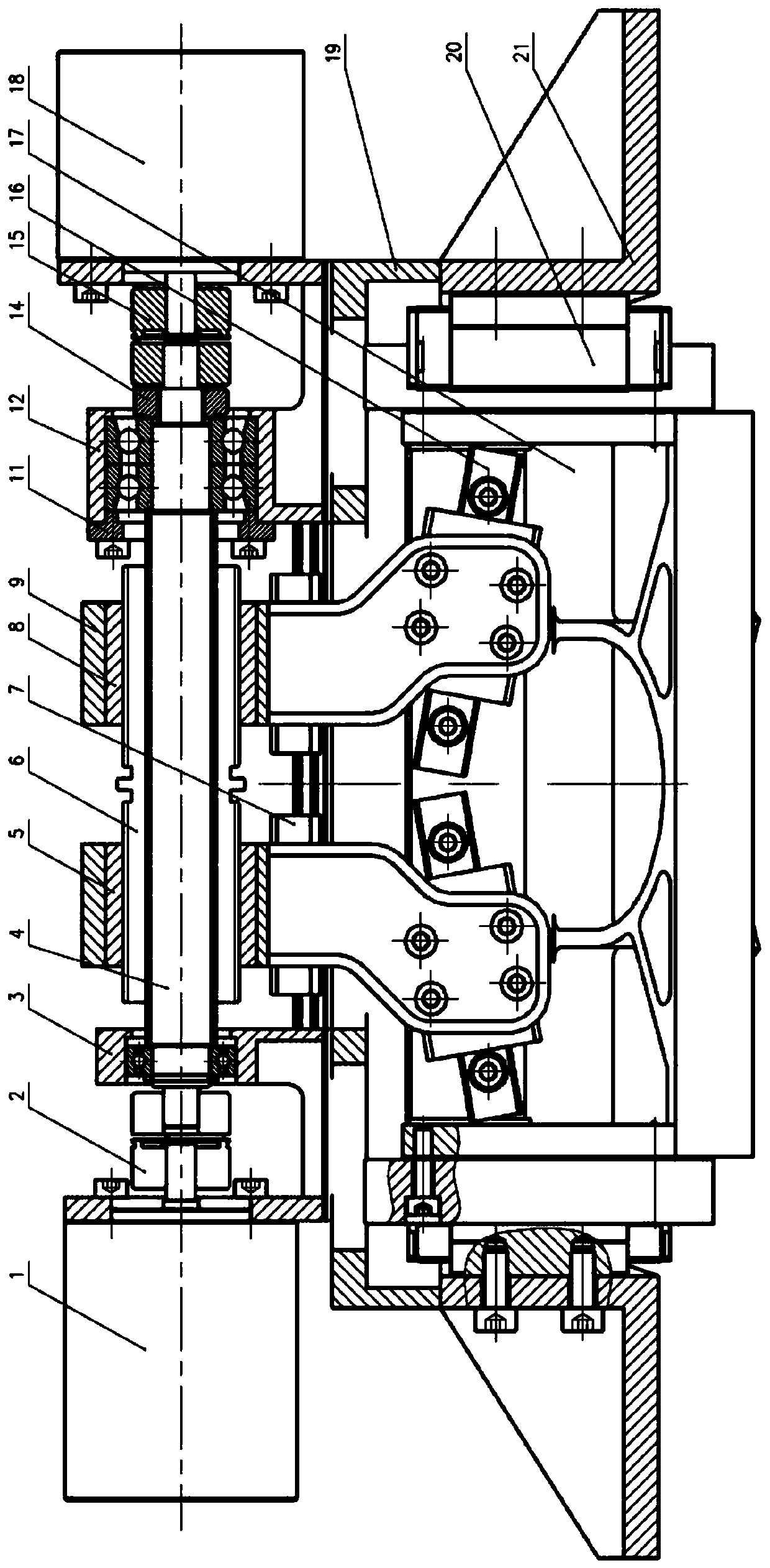 Uniform force focusing mechanism driven by inclined guide rail