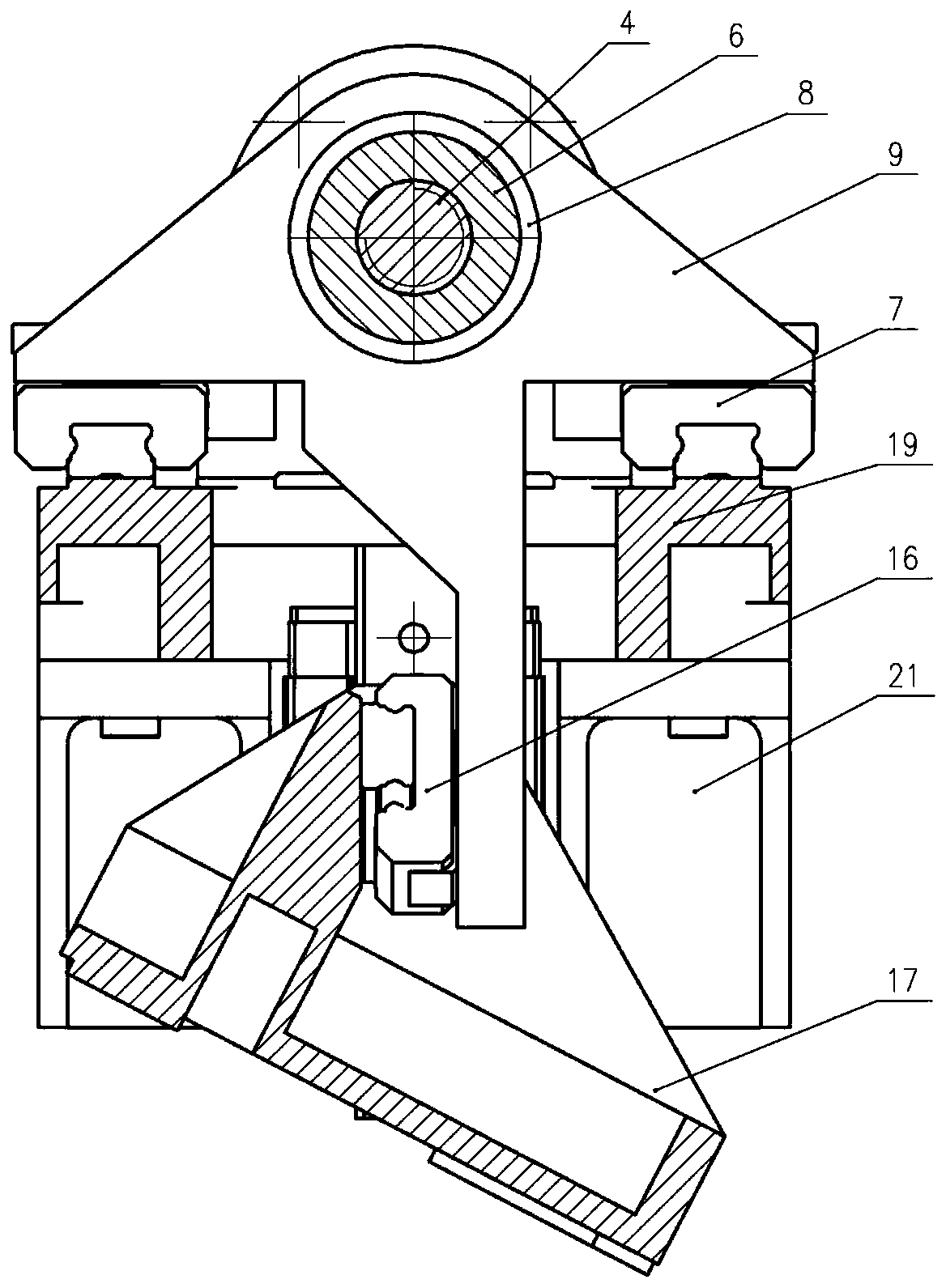 Uniform force focusing mechanism driven by inclined guide rail