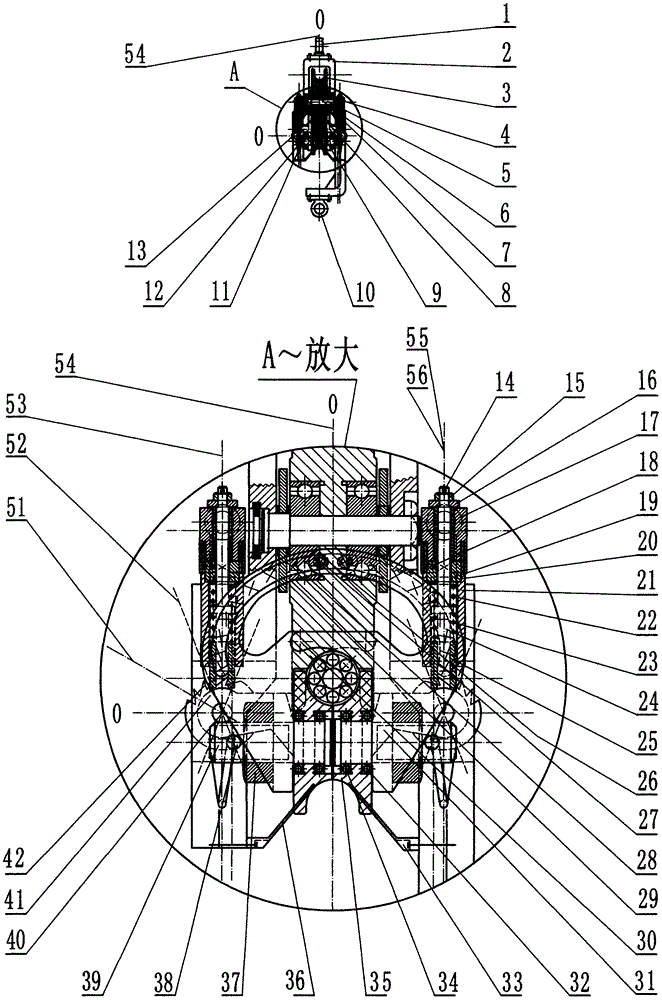 Lifting pulley capable of being quickly clamped or released by rotary lifting spine lock, synchronously opened-closed C-shaped spring and five wheels