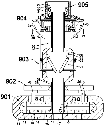 A nozzle device for a precision casting wax injection machine