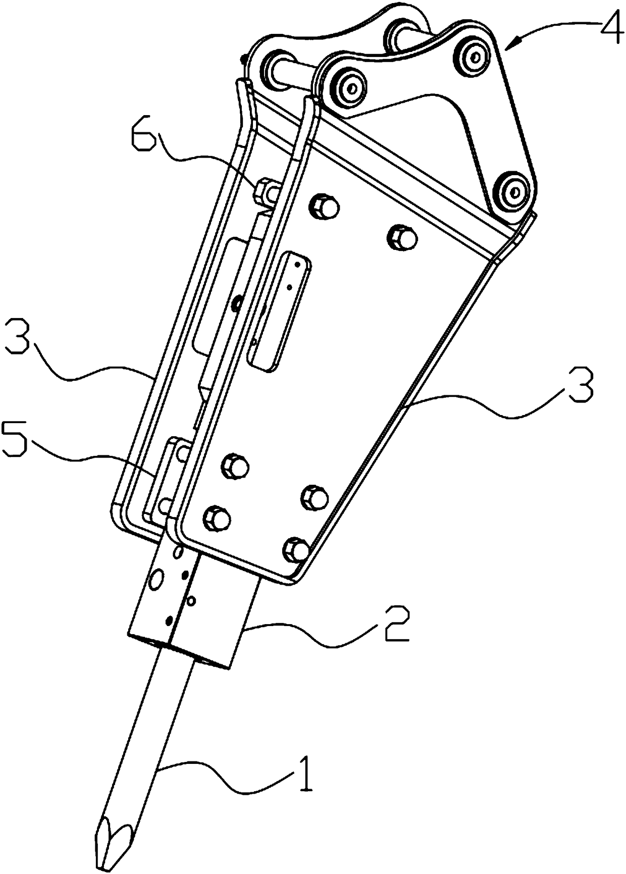 Large-angle universal crushing hammer