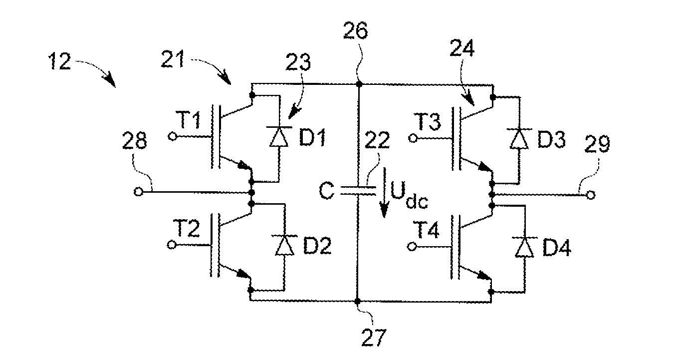 Converter submodule with short-circuit device and power converter having same