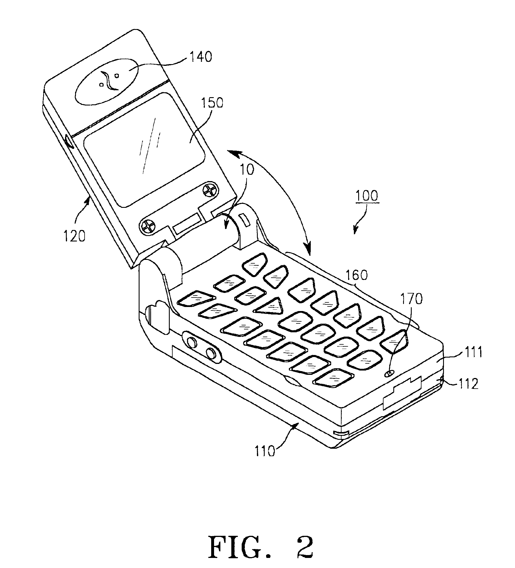 Hinge module for portable radio terminal