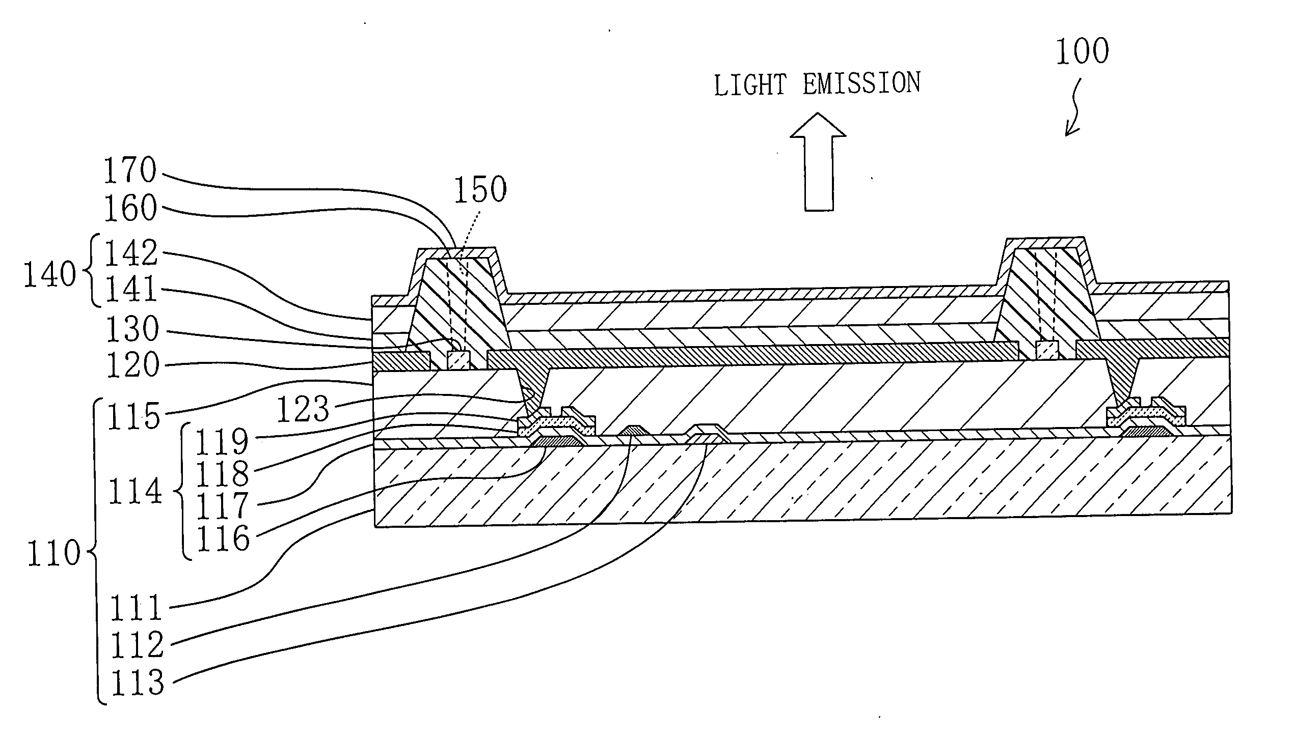 Organic electroluminescent display element, display device having the same, and manufacturing method of the same