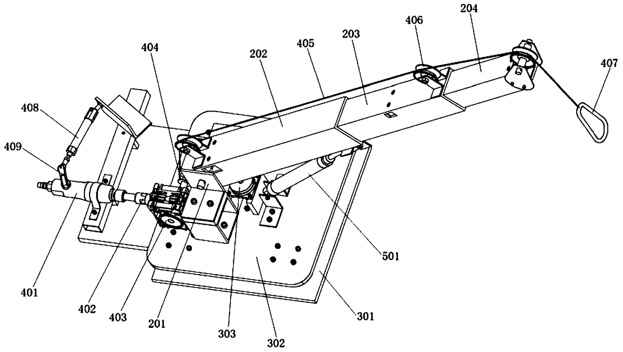 Lifting device of a pneumatic truck crane