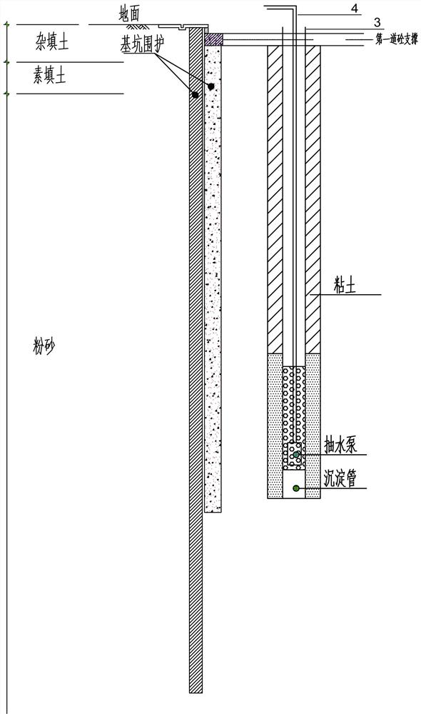 Well sealing method for relief well on large bottom plate of foundation pit