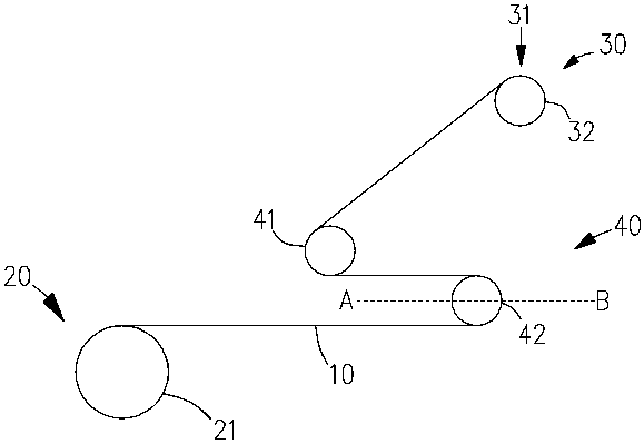 Conveying device, rubberizing device and conveying method