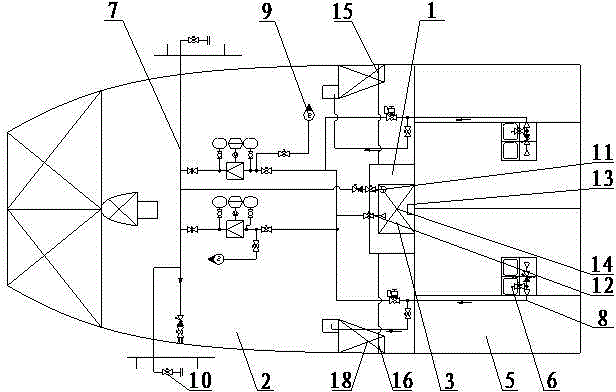 Wastewater treating system for bulk cargo ship