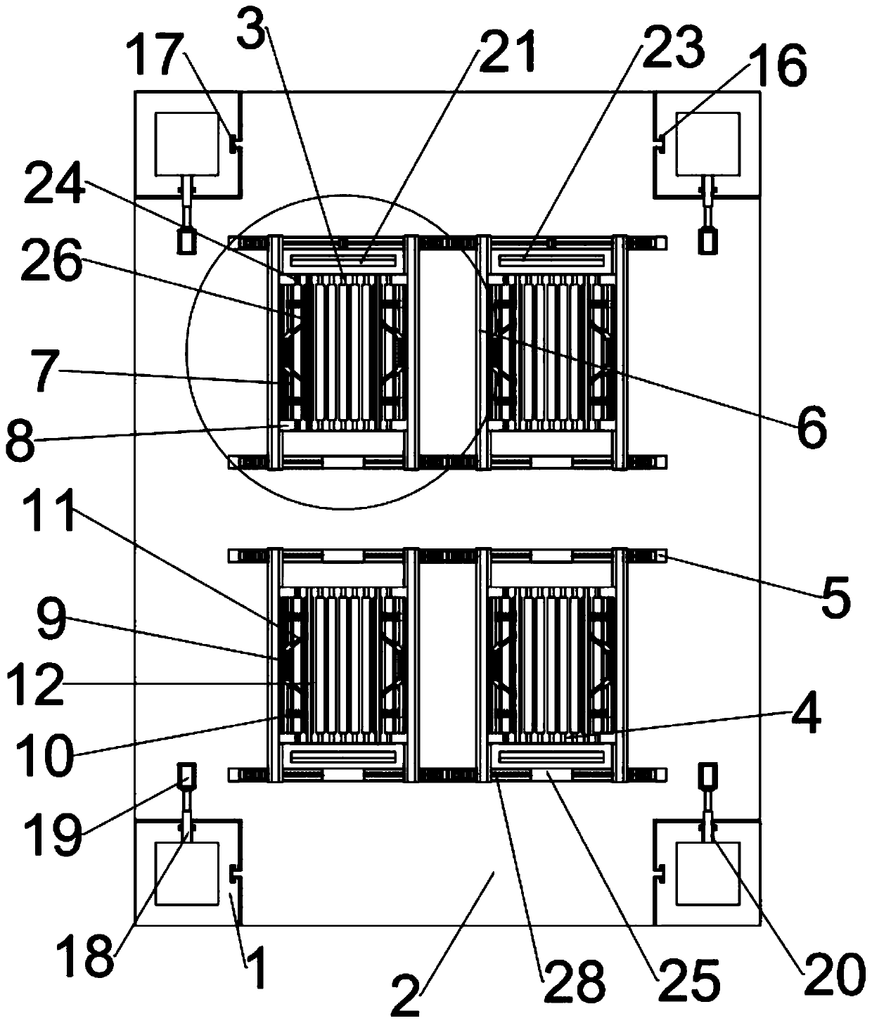 Lifting device having automatic alignment function and used for automobile maintenance