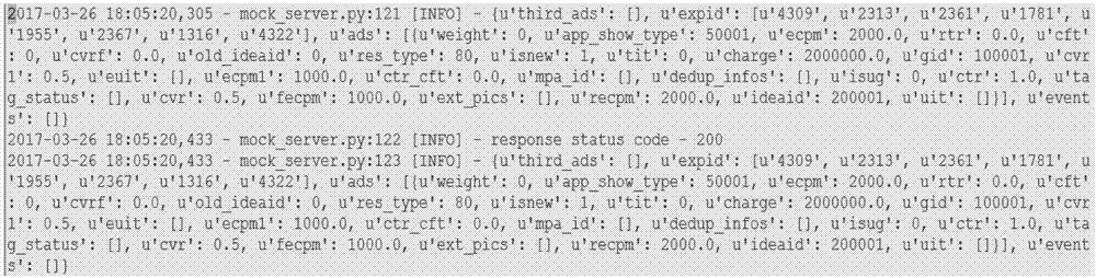 Test method and device based on Mock and server