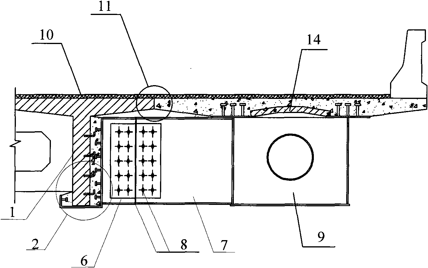 Method for widening steel-concrete combination