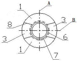 Barrel mounting type large-caliber thick-wall connecting pipe of boiler and pressure vessel and connecting method