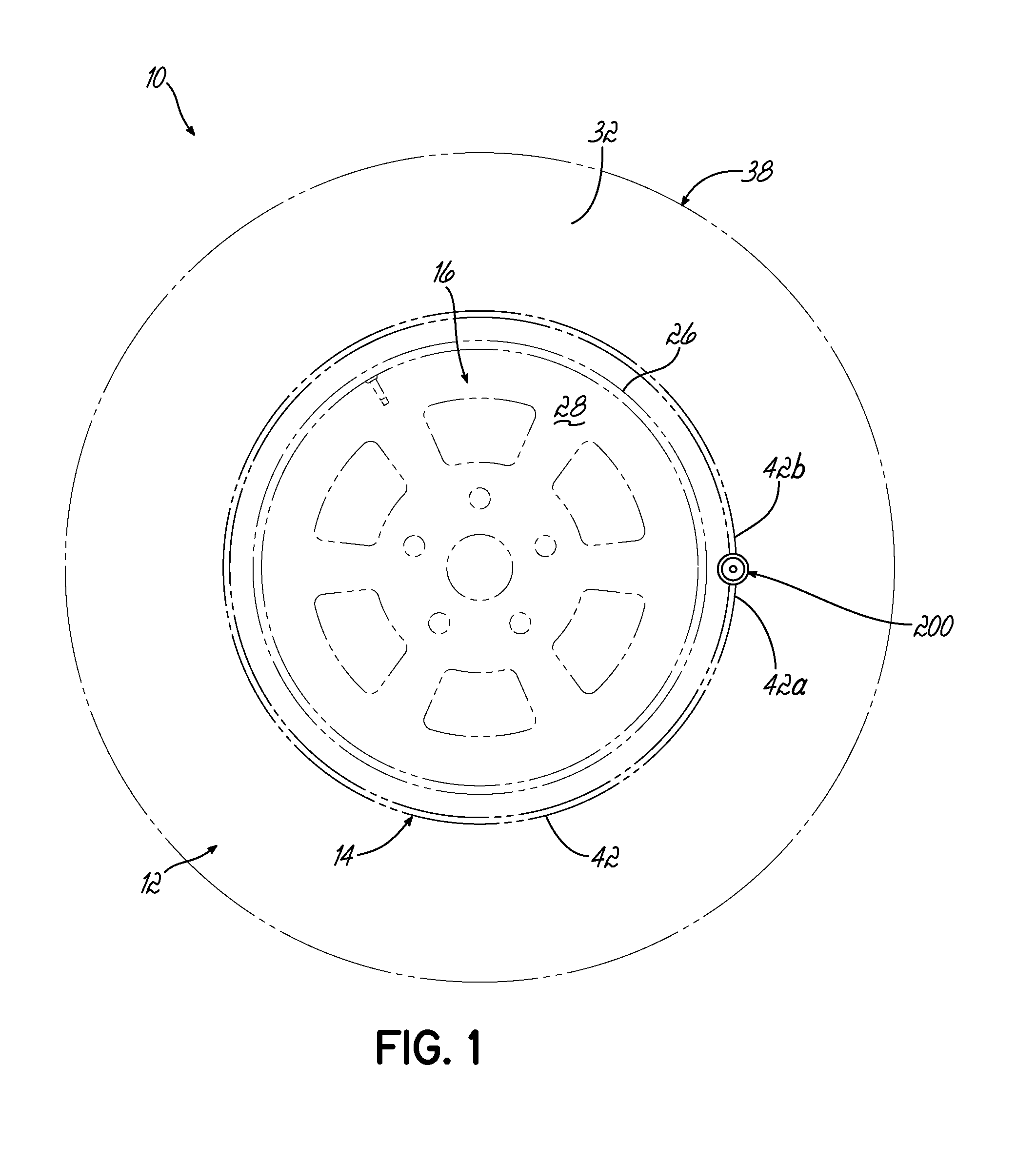 Compact valve system for self-inflating tire