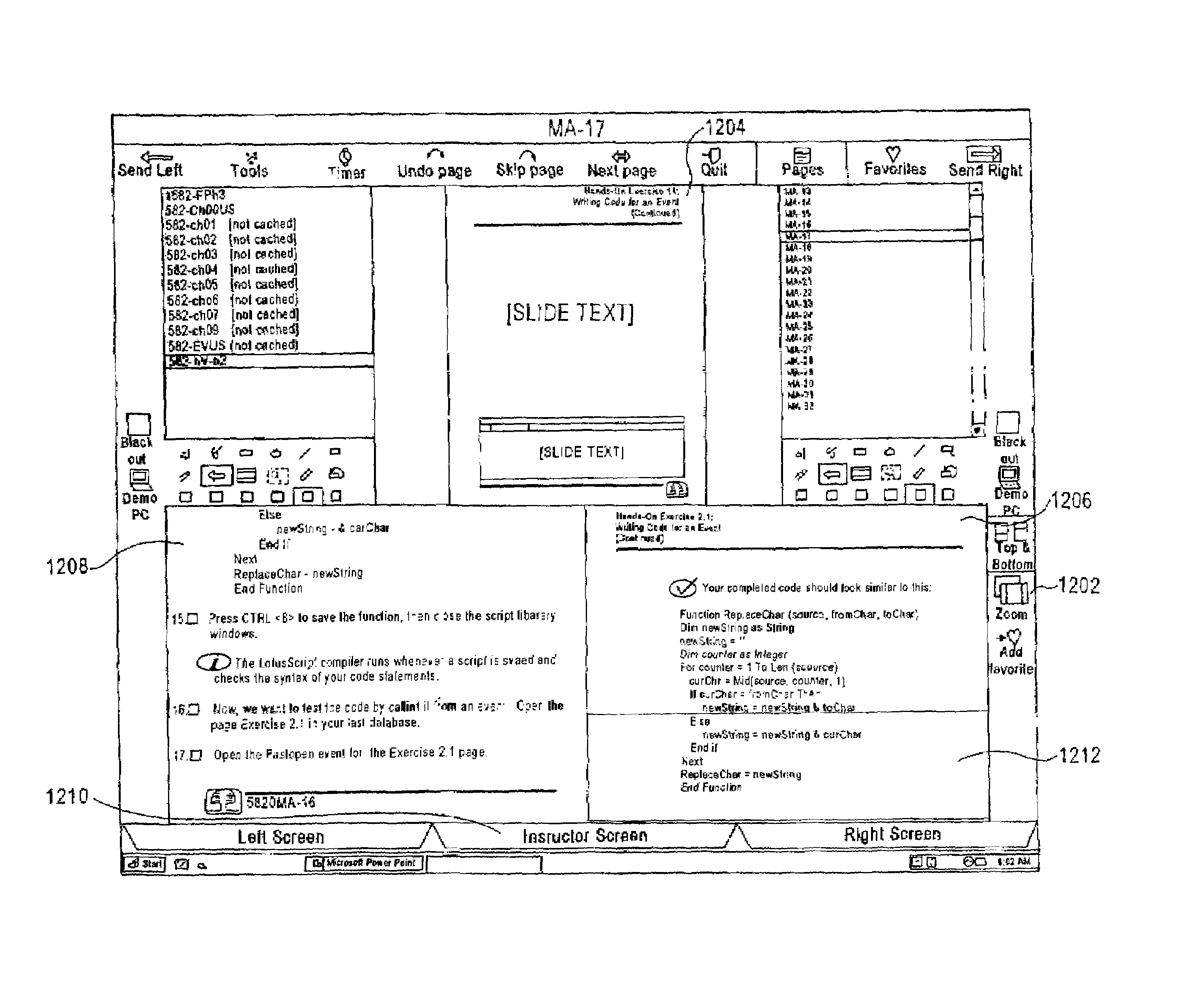 Interface for a system of method of electronic presentations having multiple display screens with remote input