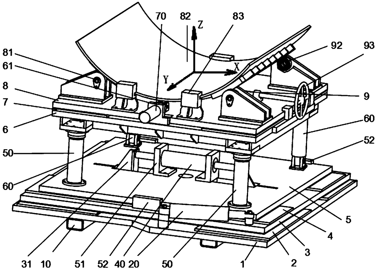 Six-degree-of-freedom spatial position regulating system of rotary part