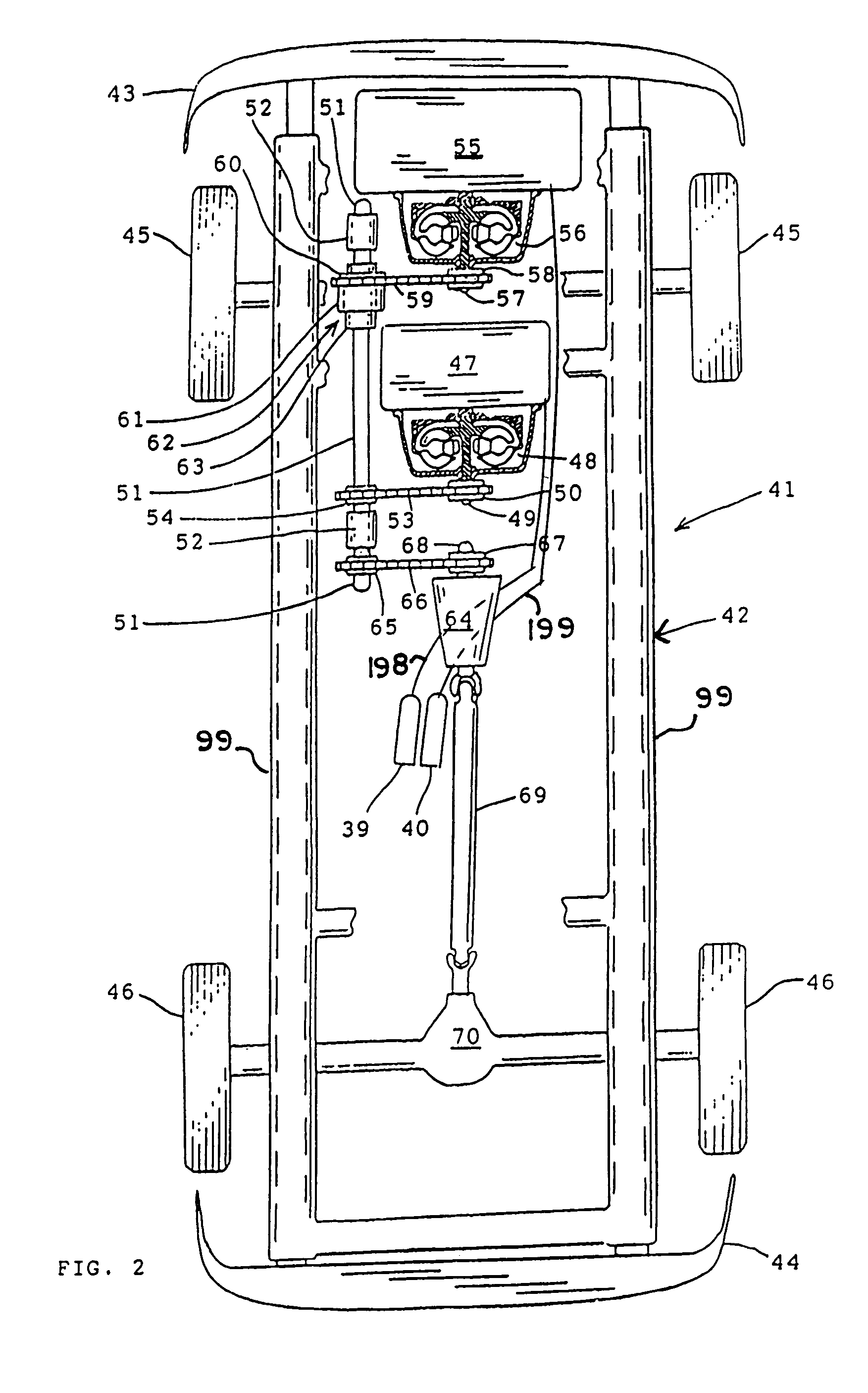 Vehicle with multiple engines coupled to a transmission via a jackshaft