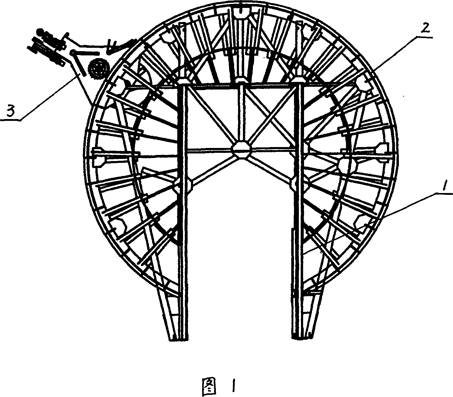 Door frame type seepage-proof earthwork cloth spreading machine for tunnel