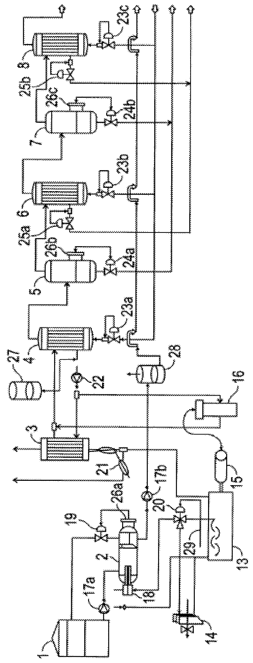 Production Water Desalinization Via a Reciprocal Heat Transfer and Recovery