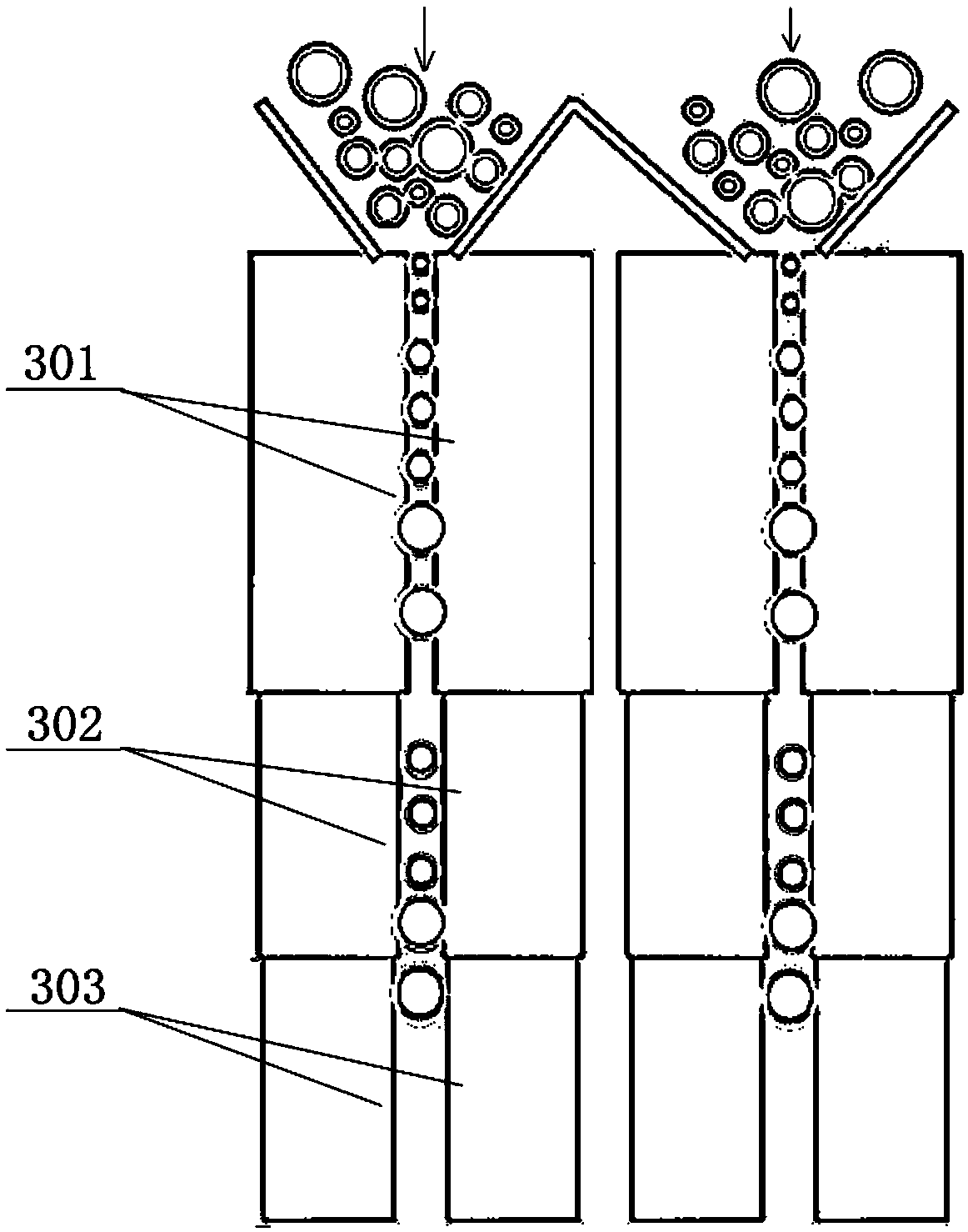 Cigarette blasting bead processing equipment and blasting bead grain size screening device