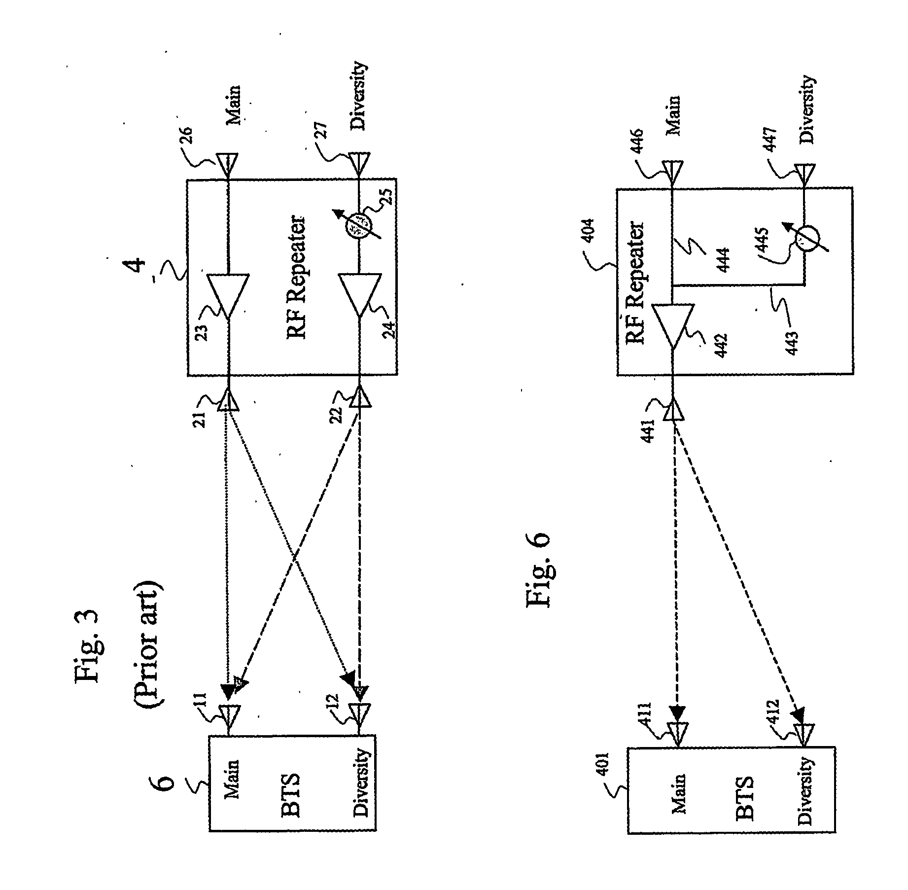 Phase sweeping methods for transmit diversity and diversity combining in bts sector extension and in wireless repeaters