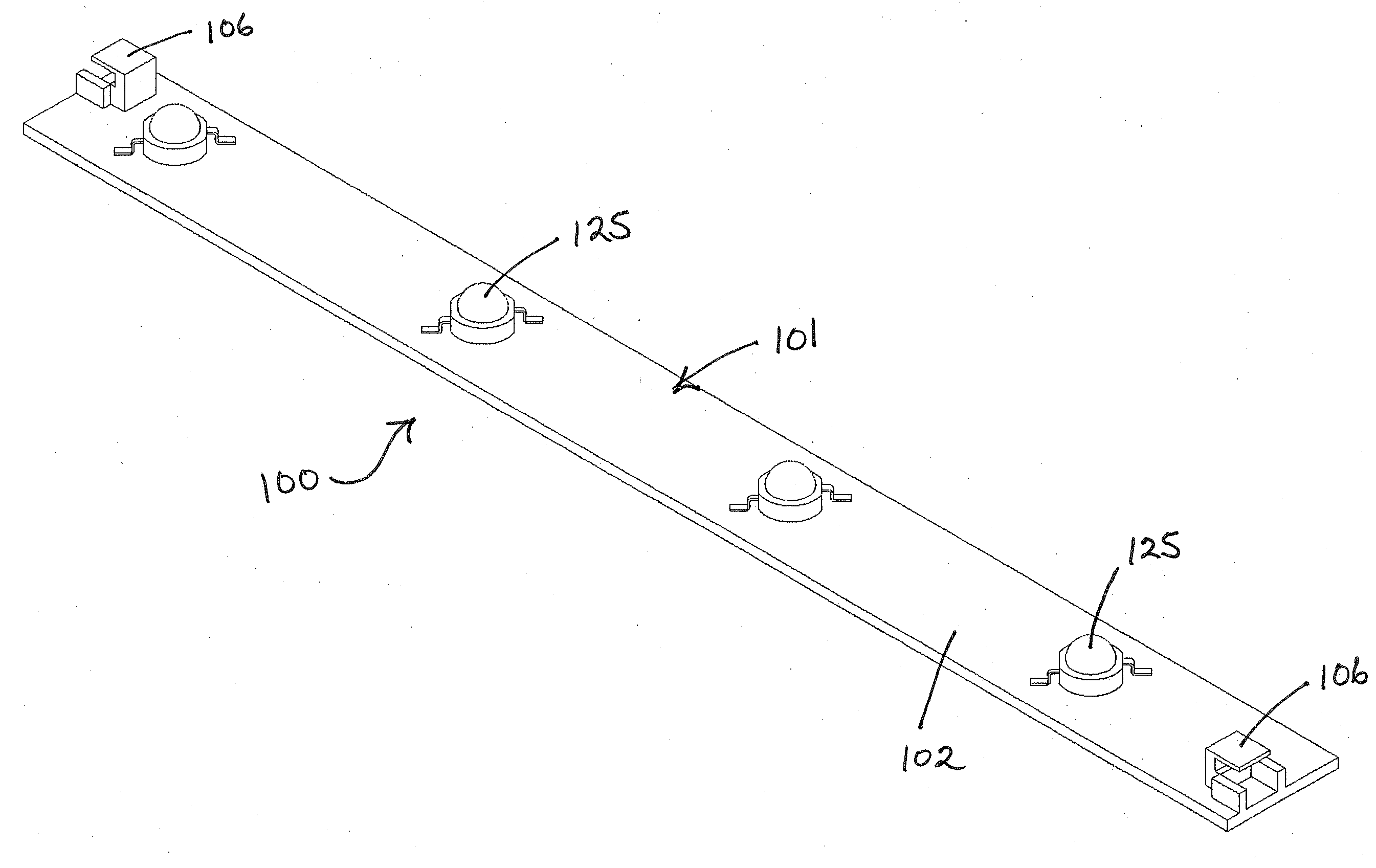 Layered structure for use with high power light emitting diode systems