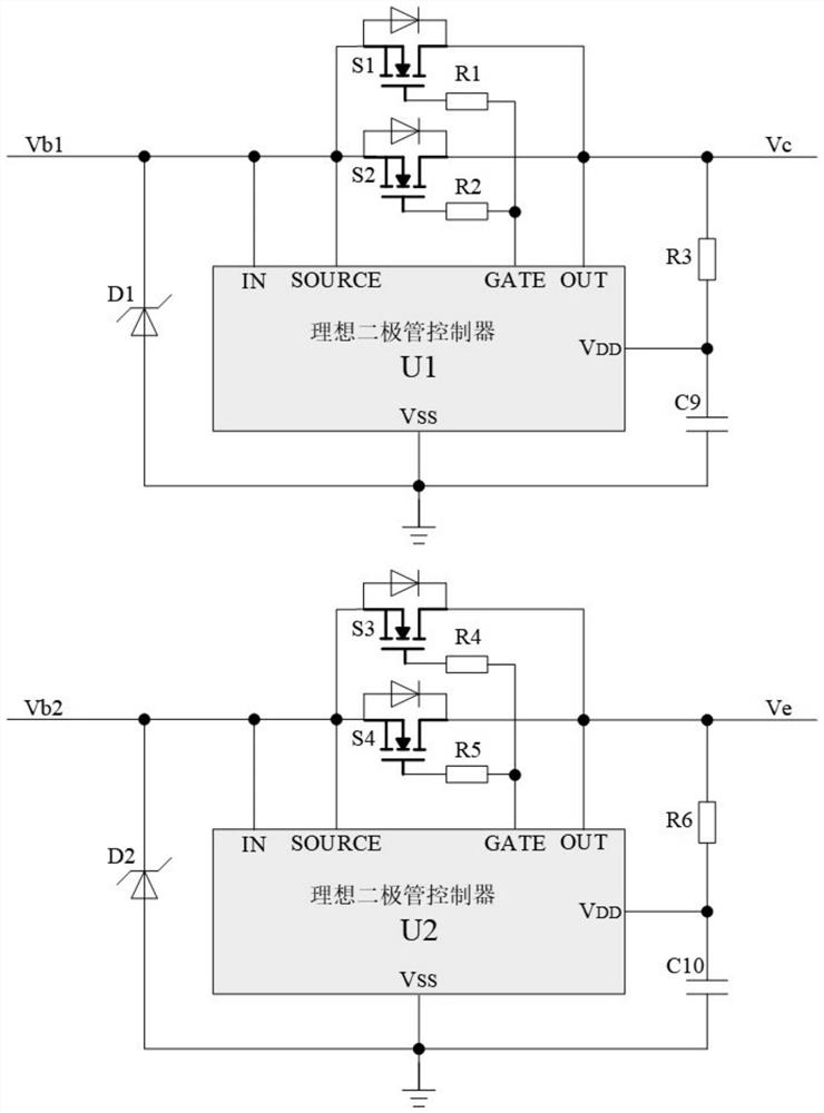 Double-channel redundant power supply self-switching and restoring circuit