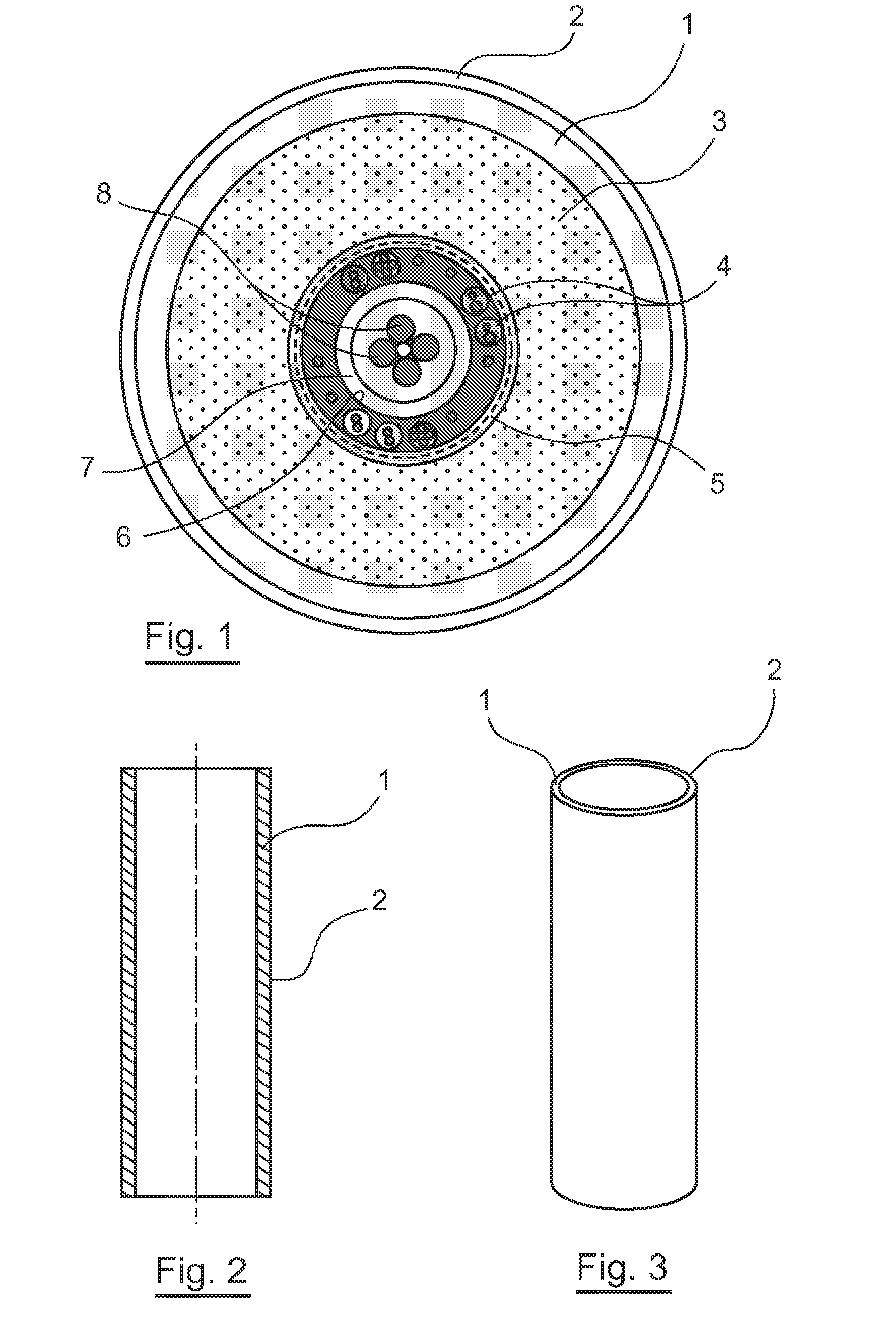 Seismic streamer formed of sections comprising a main sheath covered with an external sheath formed using a thermoplastic material loaded with a biocide material