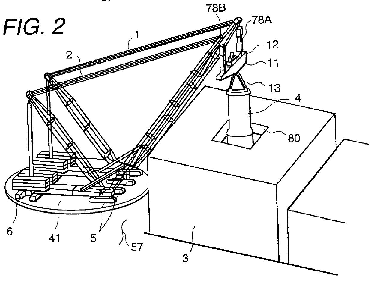 Loading/unloading method, a crane rotating apparatus, and a hoisting apparatus