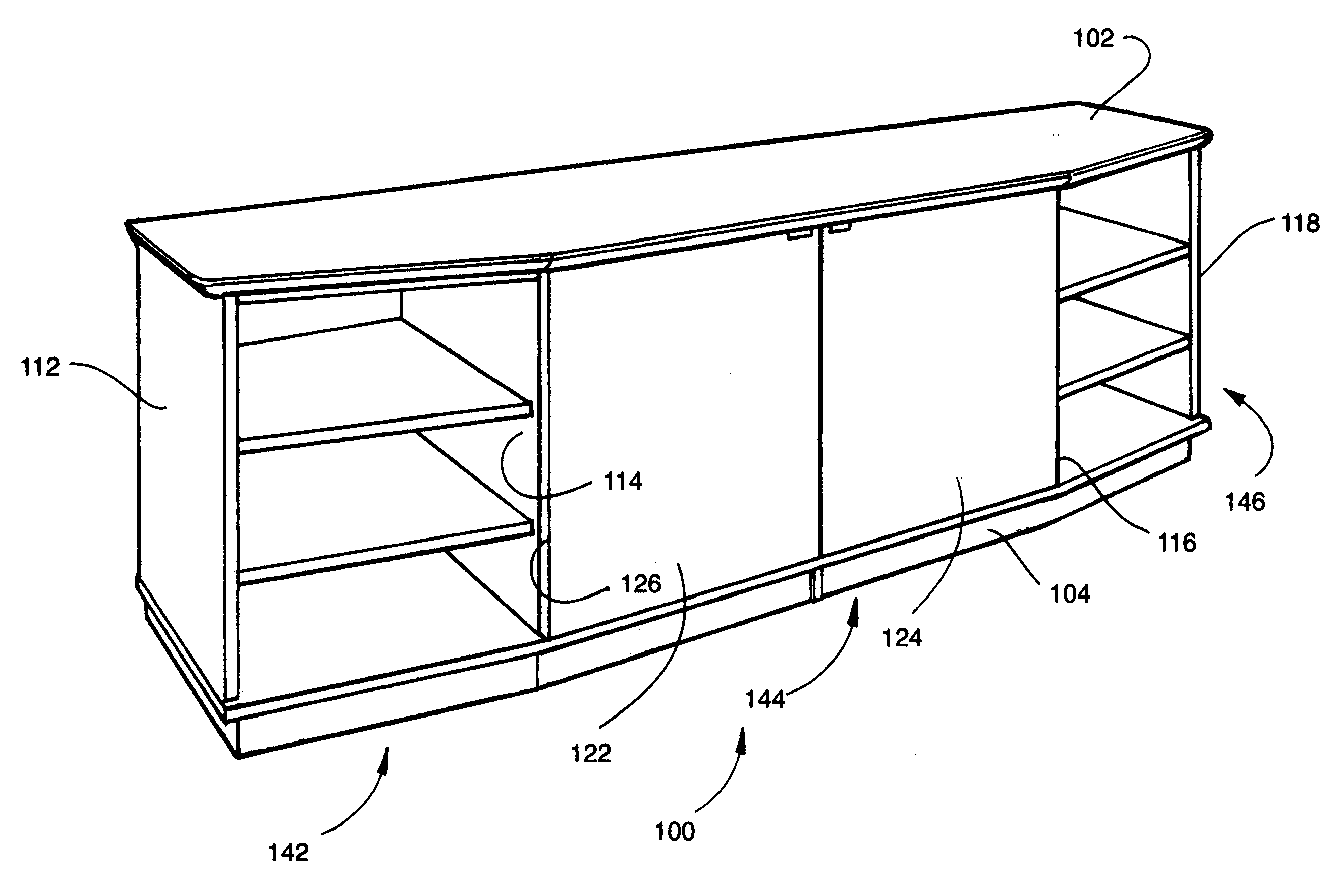 Media cabinet with reversing door