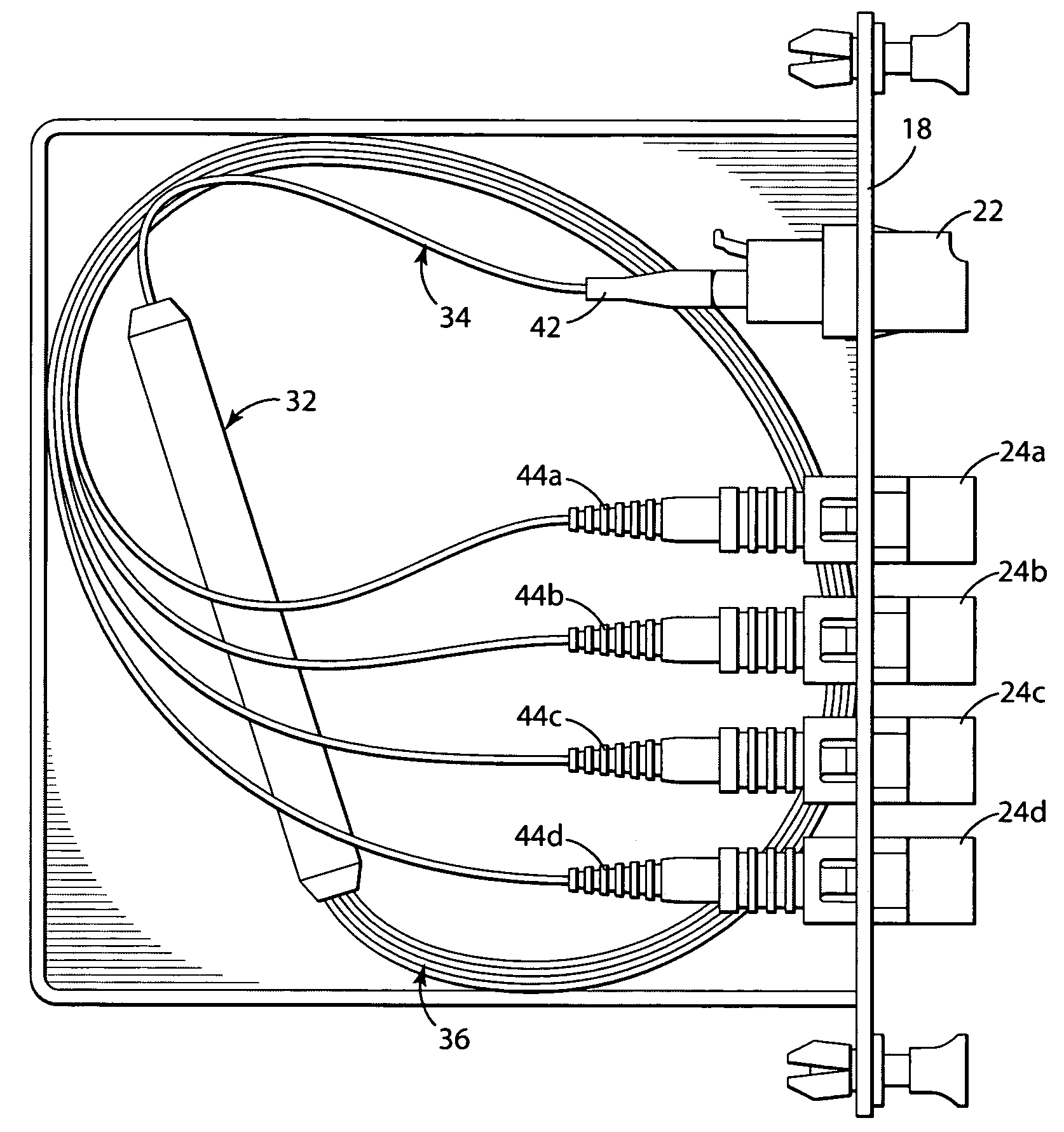 Optical fiber power splitter module apparatus