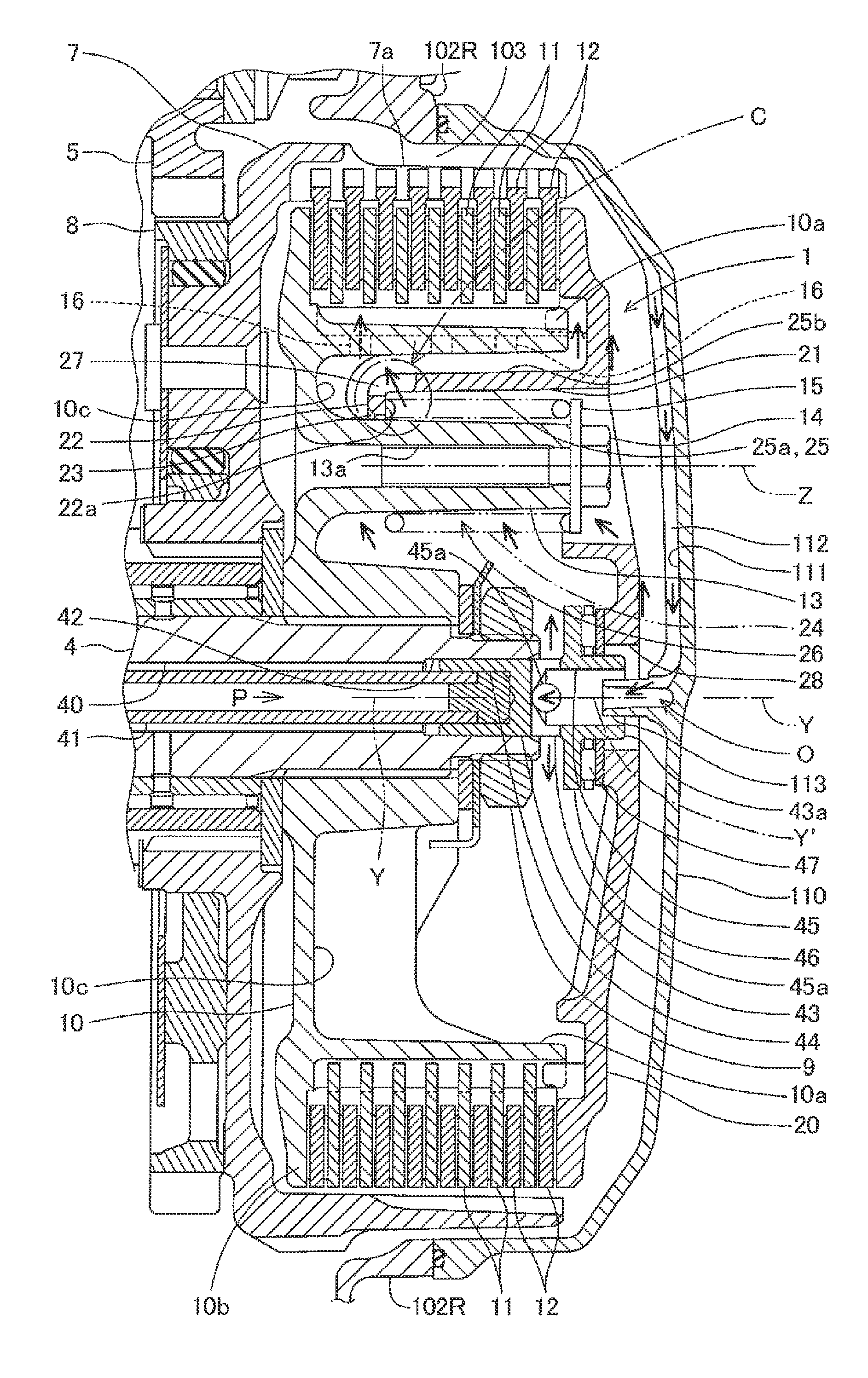 Clutch apparatus for a power unit and power unit incorporating the same