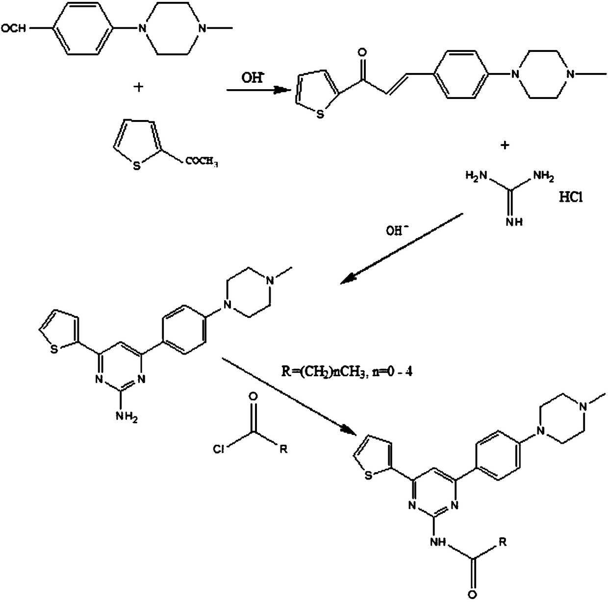 Preparation method of aryl-substituted pyrimidinamine acylated derivative