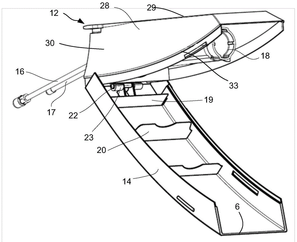 Refrigeration device with water filter