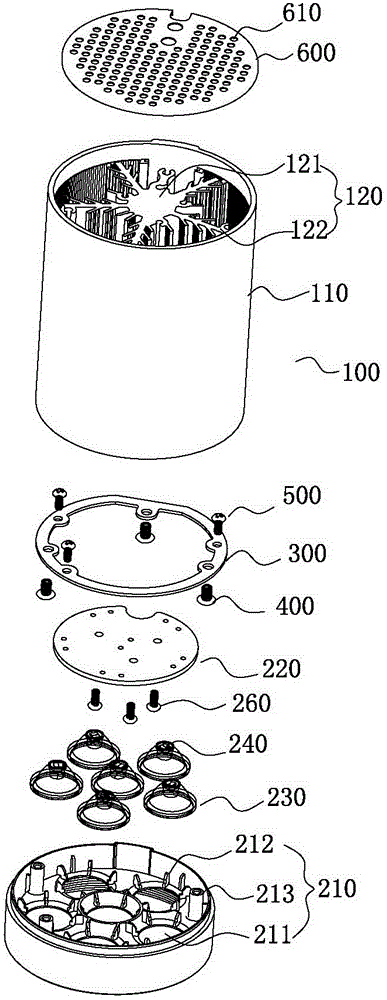 LED spotlight with air convection heat dissipation