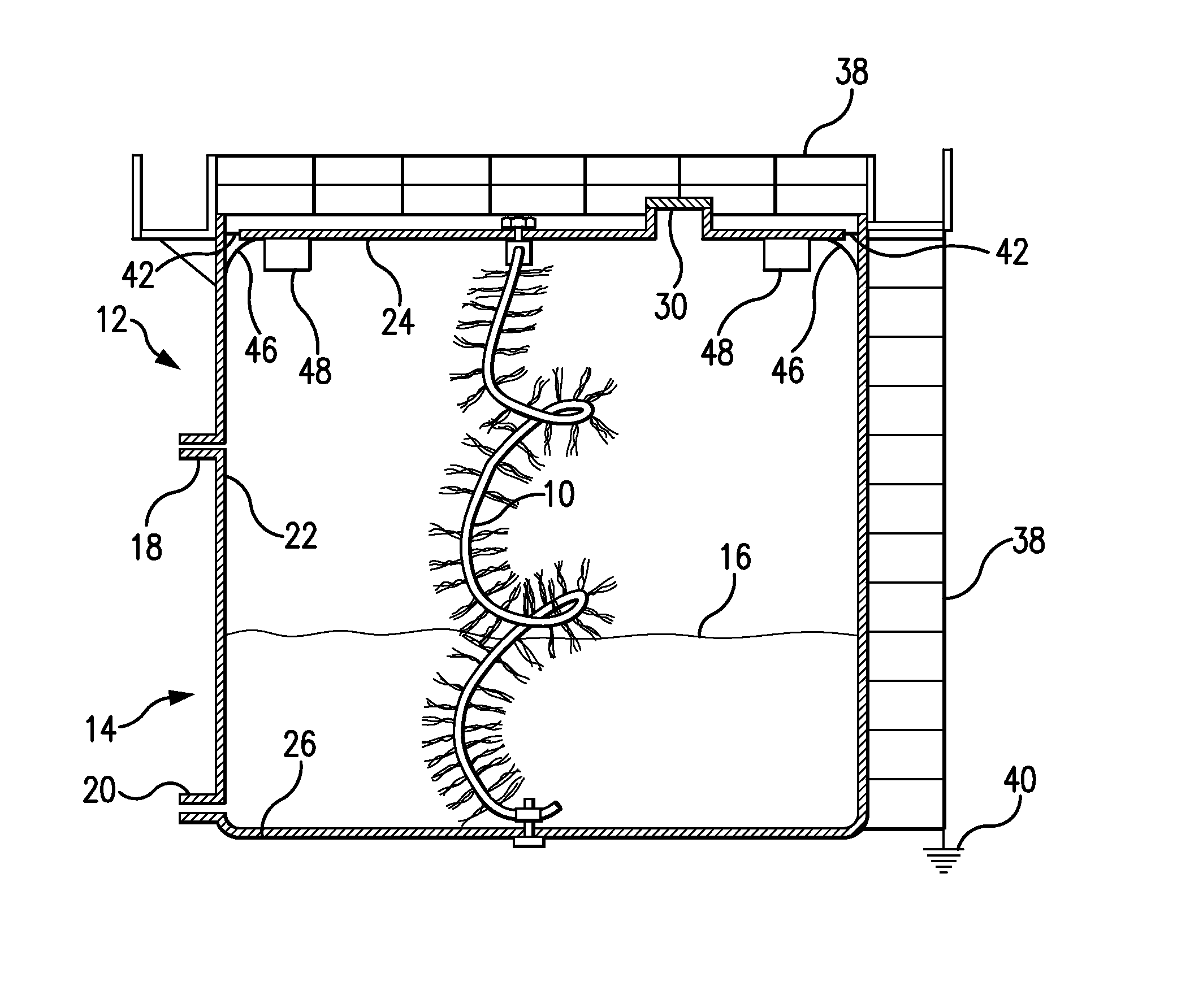 Static Electricity Dissipation Drain and Standoffs for By-Pass Conductors of Floating Roof Tanks