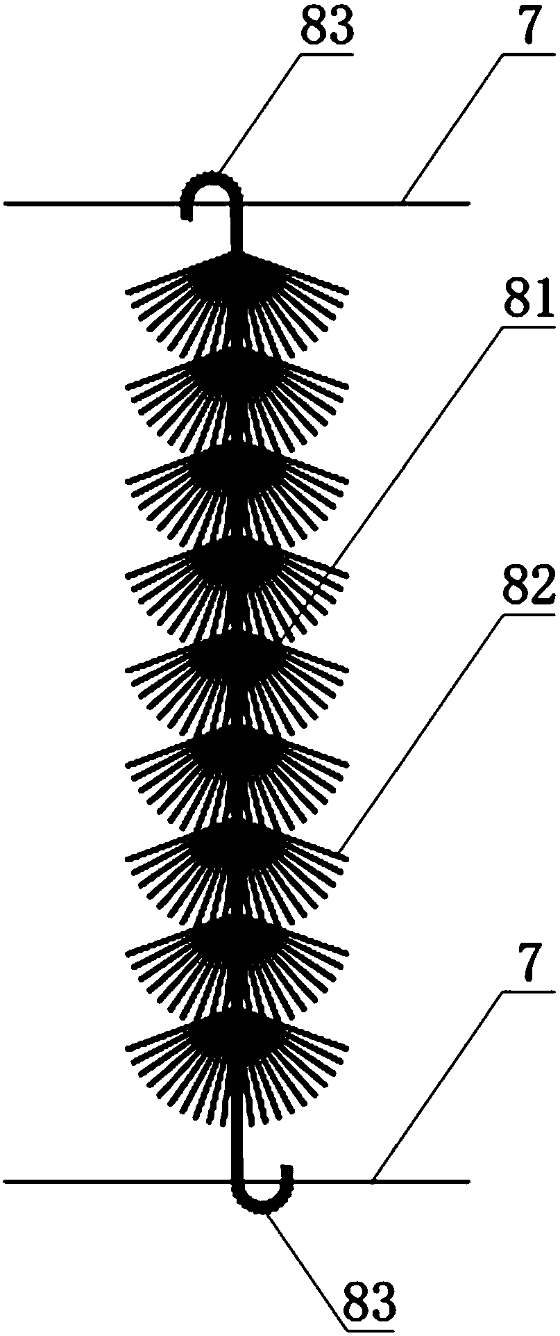 Multi-section basalt fiber bundle combined packing artificial wetland