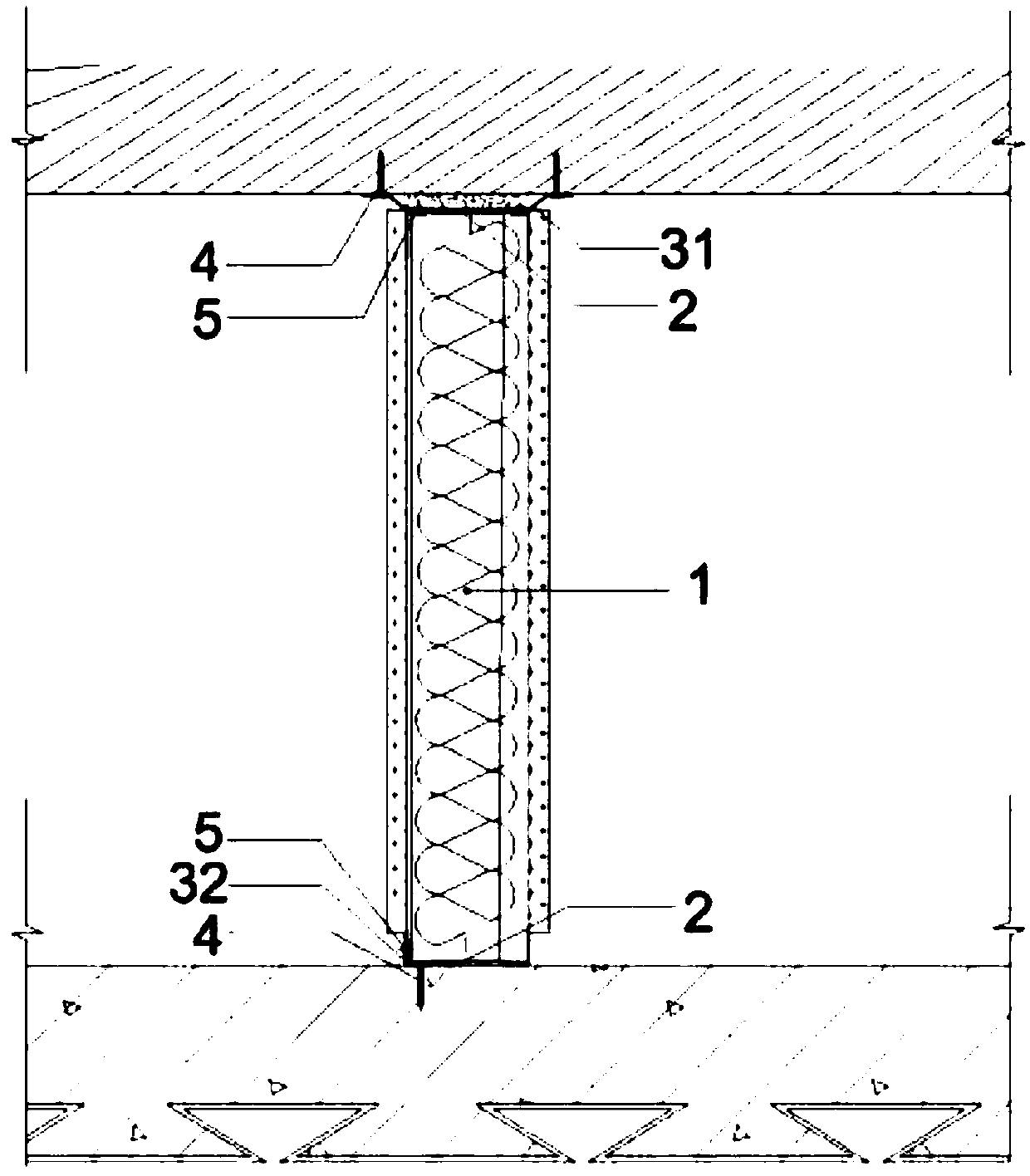 Integral modular assembled partition wall