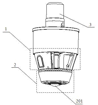 Prewarning positioning monitoring device of multi-directional monitoring area