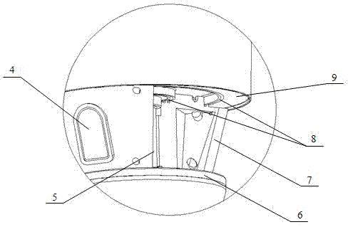 Prewarning positioning monitoring device of multi-directional monitoring area