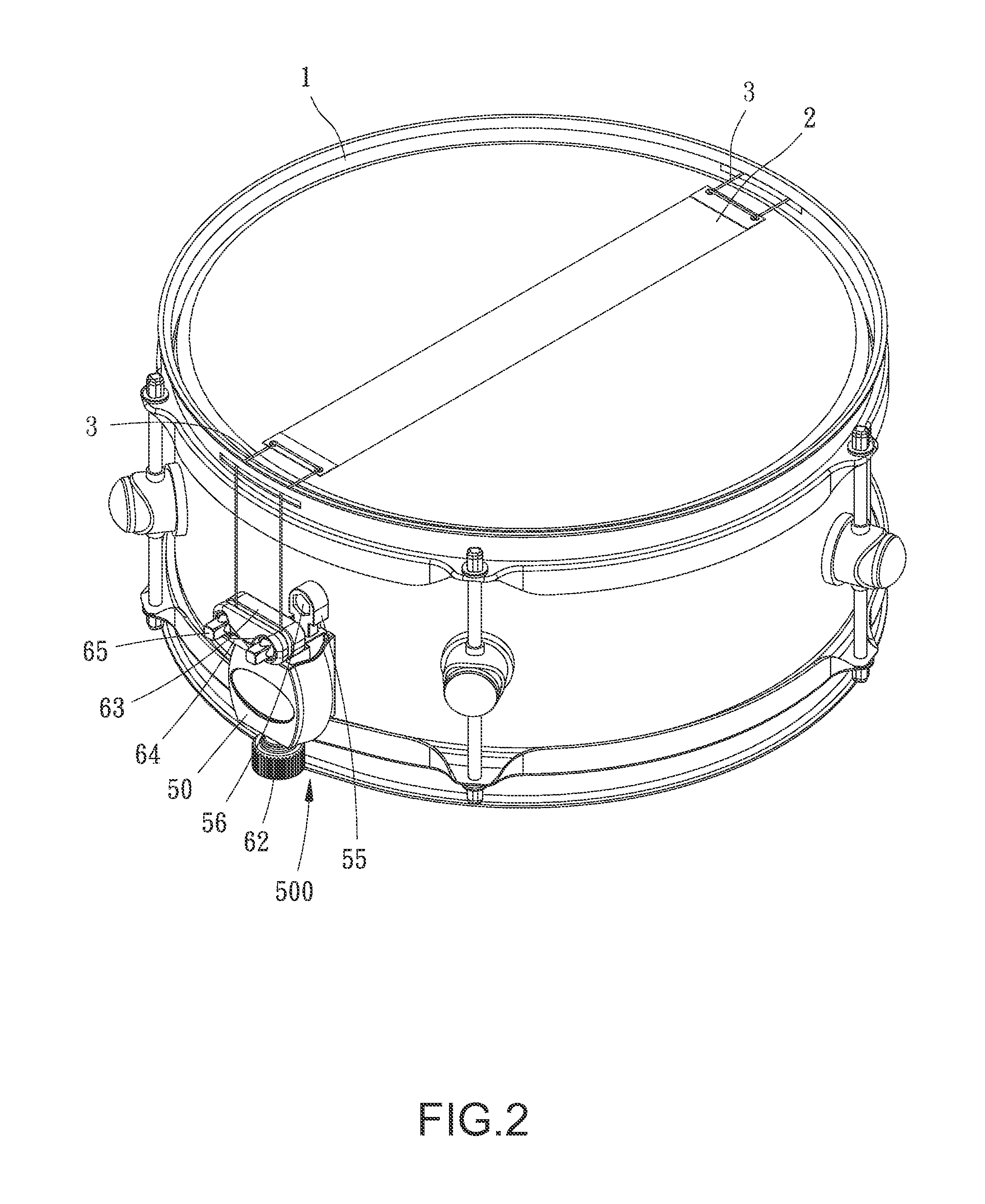 Adjustment assembly for snare wires