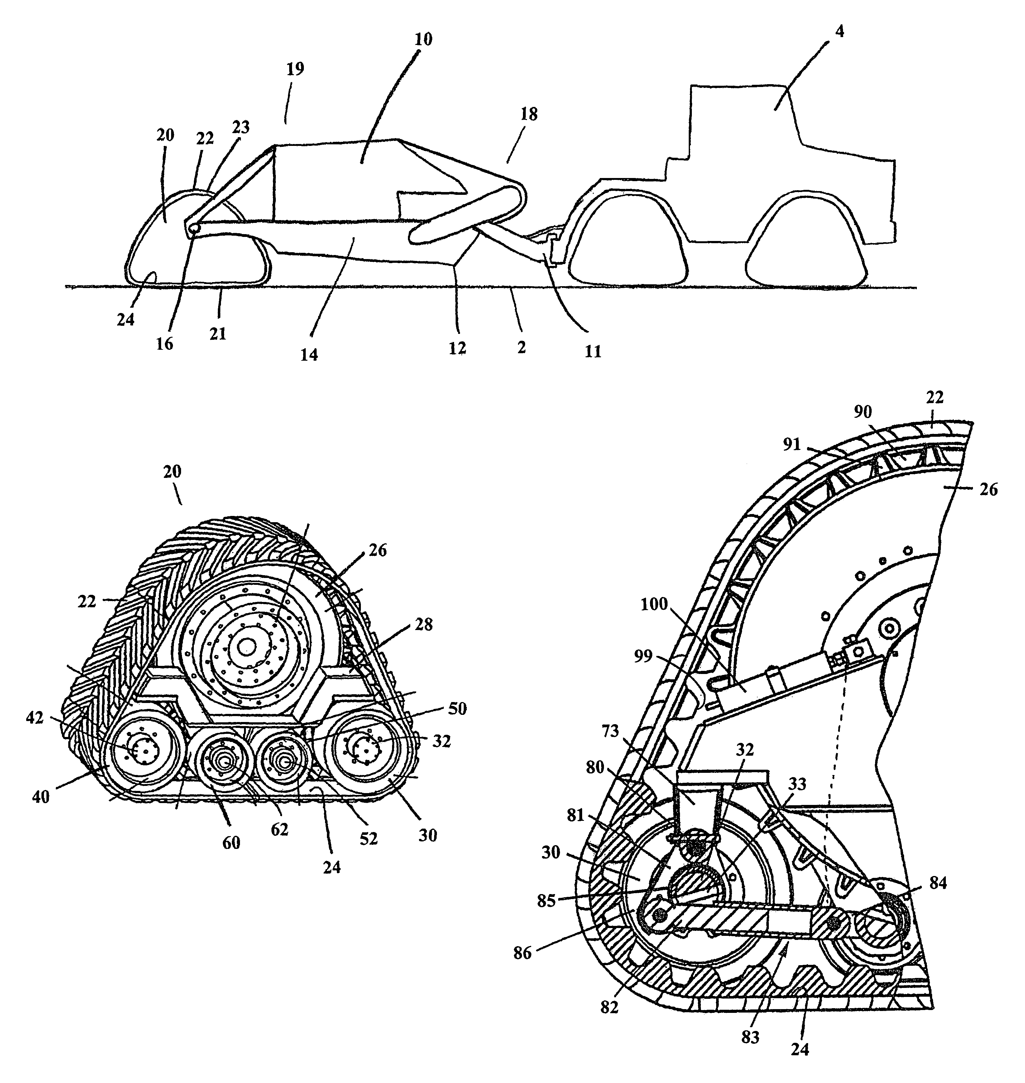 Earth scraper with track apparatus