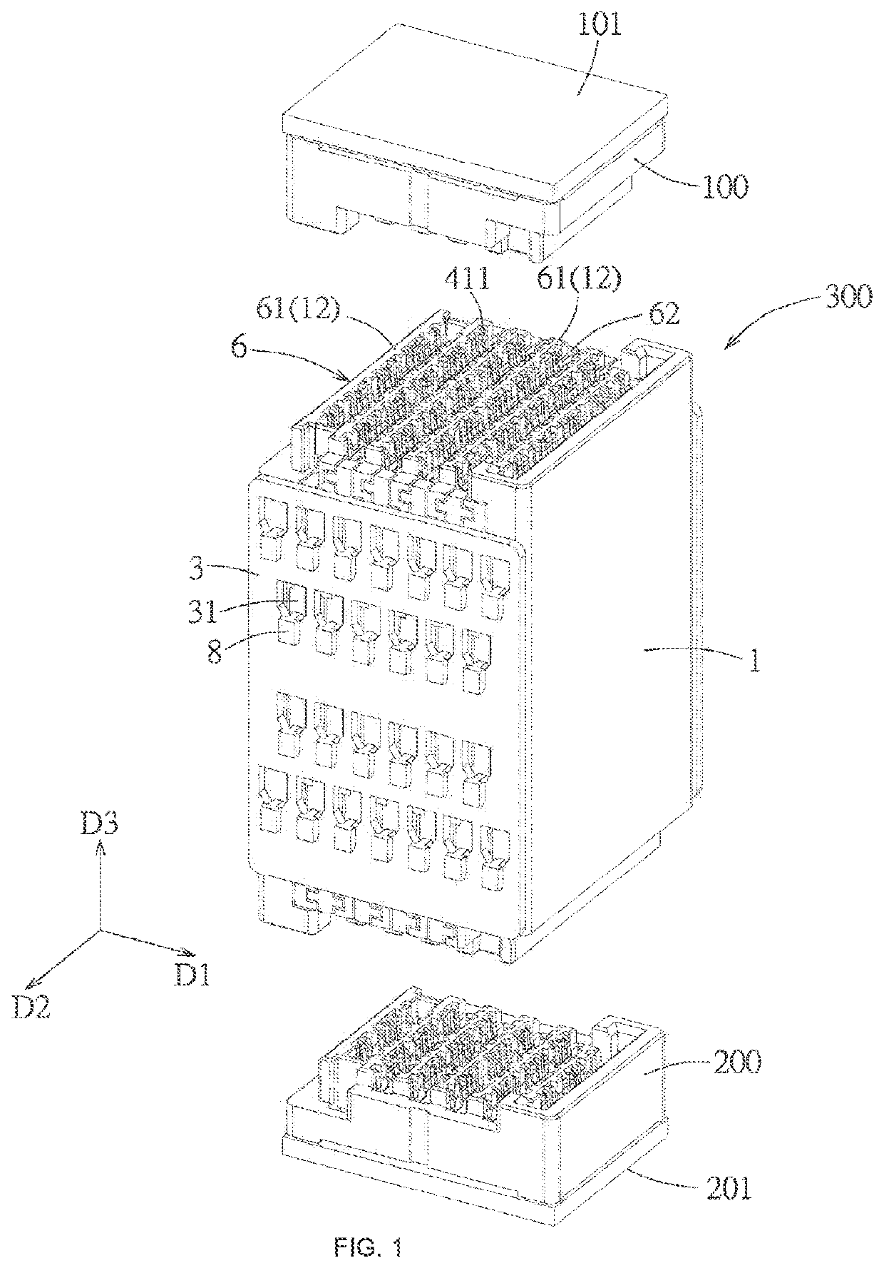 Intermediate adapter connector and connector assembly