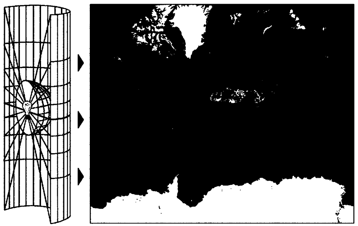 Virtual parcel block chain data management method based on Mercator projection