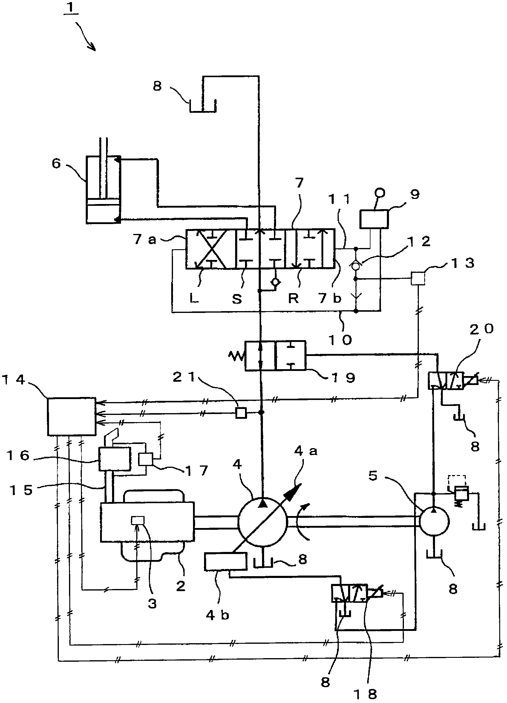 Hydraulic drive device of hydraulic operating machine