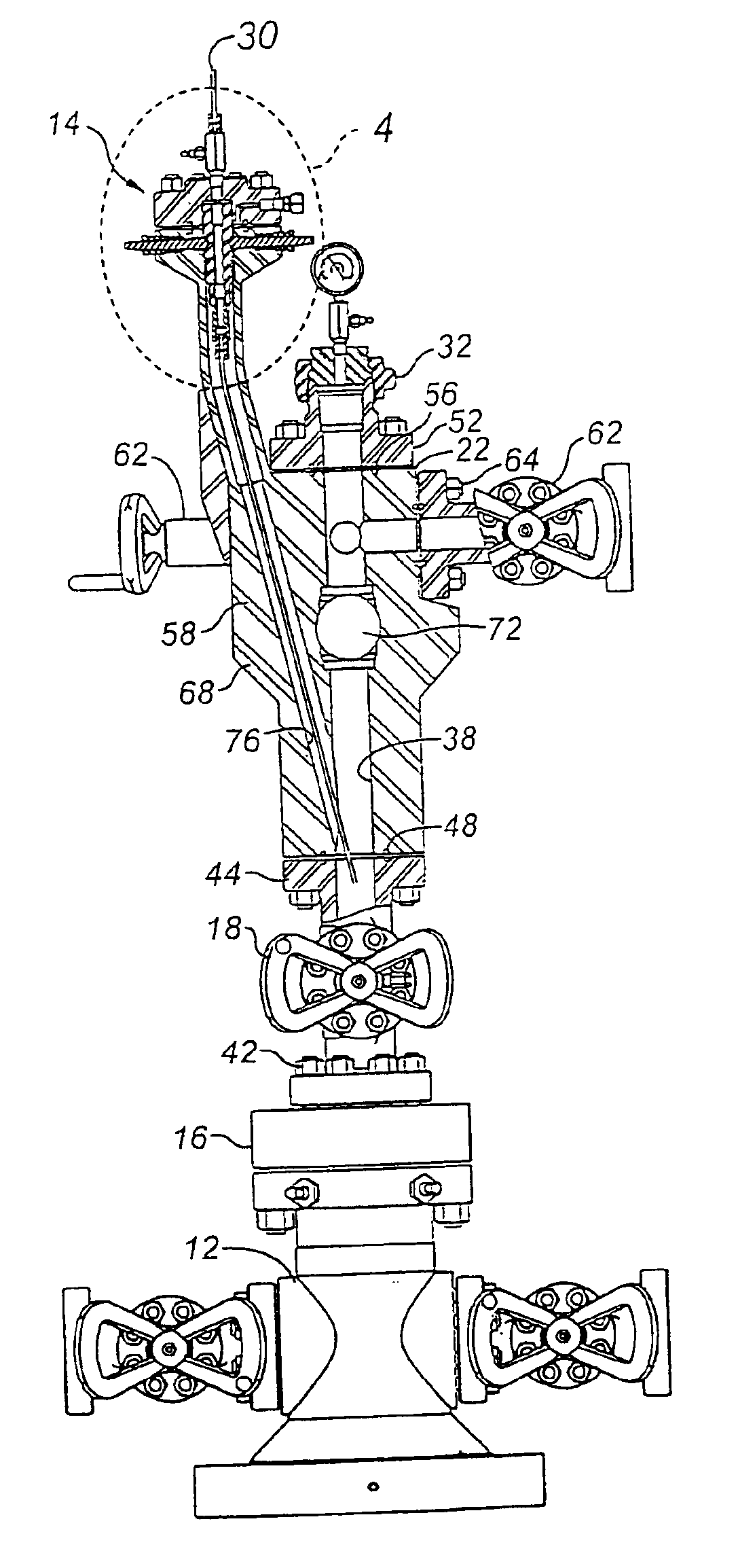 Y-body Christmas tree for use with coil tubing